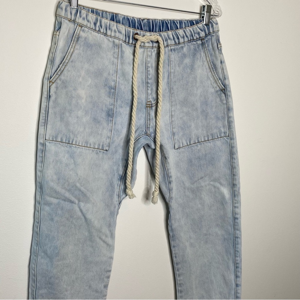 One Teaspoon Shabbies Free People Light Denim Drawstring Boyfriend Jeans - Picture 3 of 11